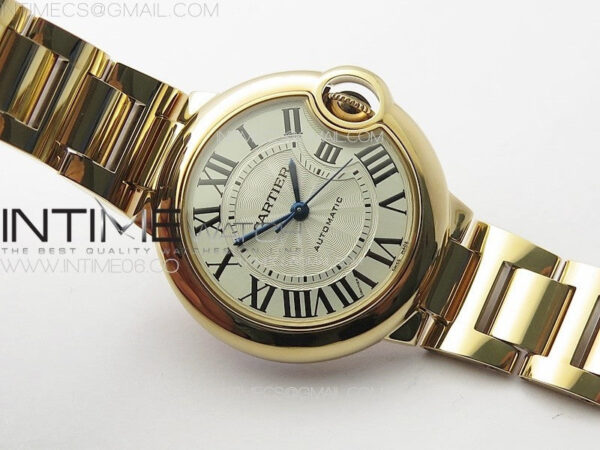 Ballon Bleu 33mm RG K3F 1:1 Best Edition White Textured Dial on SS Bracelet A076 - Image 2