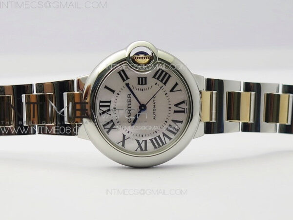 Ballon Bleu 33mm SS/RG K3F 1:1 Best Edition White MOP Dial on SS Bracelet A076 - Image 3