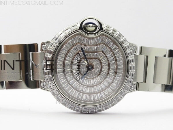 Ballon Bleu T Crystal 36mm SS Full Paved Crystal Dial on SS Bracelet Ronda quartz - Image 3