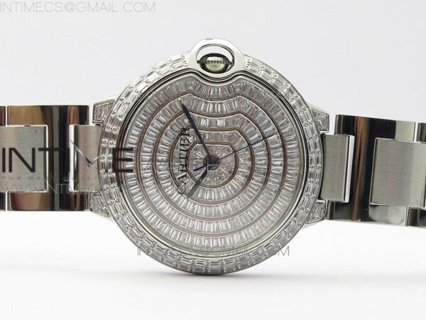 Ballon Bleu T Crystal 42mm SS Full Paved Crystal Dial on SS Bracelet Miyota 9015 - Image 3