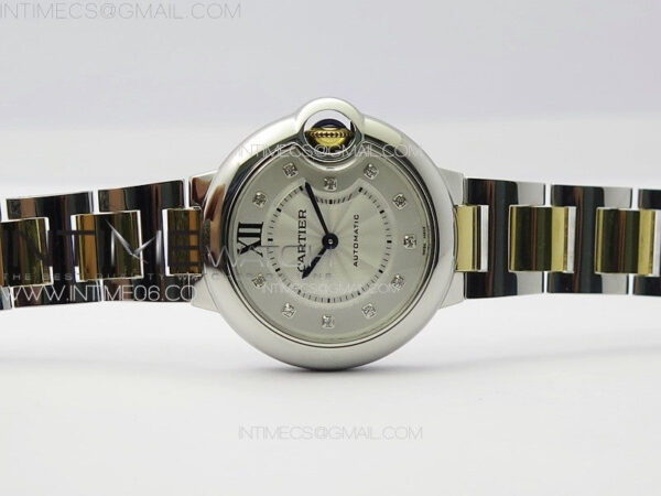 Ballon Bleu 33mm SS/YG K3F 1:1 Best Edition White Textured Dia Markers Dial on SS Bracelet A076 - Image 3