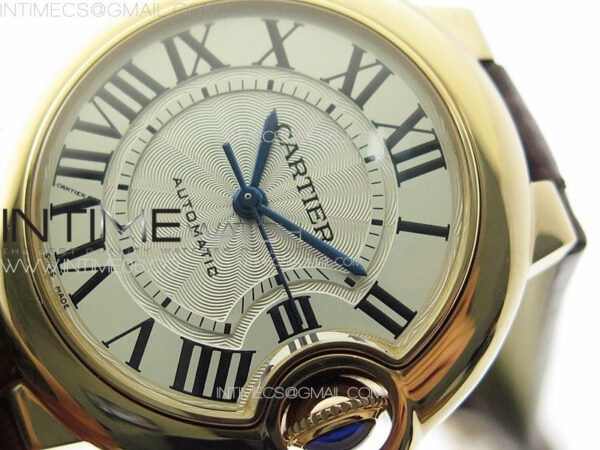 Ballon Bleu 33mm RG K3F 1:1 Best Edition White Textured Dial on Brown Leather Strap A076 - Image 4