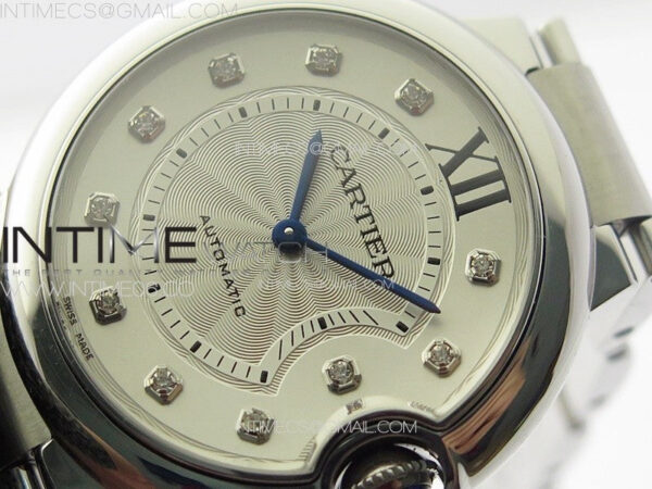 Ballon Bleu 36mm SS K3F 1:1 Best Edition White Textured Dia Markers Dial on SS Bracelet A076 - Image 4
