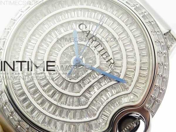 Ballon Bleu T Crystal 42mm SS Full Paved Crystal Dial on SS Bracelet Miyota 9015 - Image 4