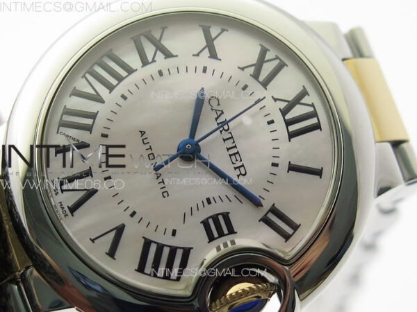 Ballon Bleu 33mm SS/RG K3F 1:1 Best Edition White MOP Dial on SS Bracelet A076 - Image 4