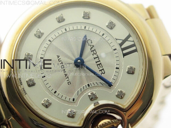 Ballon Bleu 33mm RG K3F 1:1 Best Edition White Textured Dia Markers Dial on SS Bracelet A076 - Image 4