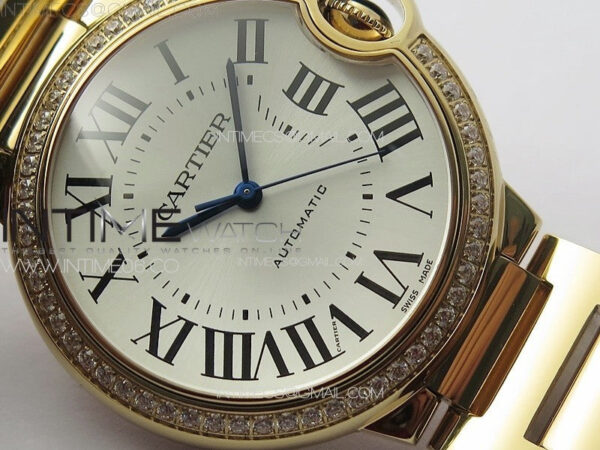 Ballon Bleu 36mm Diamonds Bezel RG K3F 1:1 Best Edition White Textured Dial on SS Bracelet A076 - Image 26