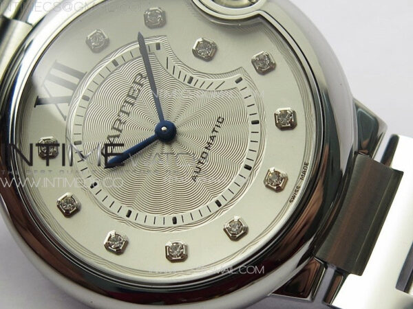 Ballon Bleu 36mm SS K3F 1:1 Best Edition White Textured Dia Markers Dial on SS Bracelet A076 - Image 5