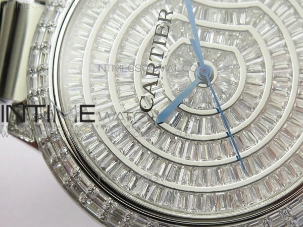 Ballon Bleu T Crystal 42mm SS Full Paved Crystal Dial on SS Bracelet Miyota 9015 - Image 6
