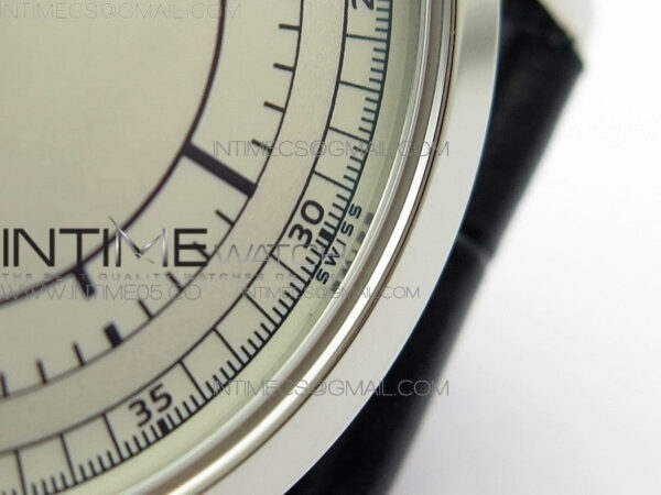 Calatrava 5296G SS ZF 1:1 Best Edition White Dial Blue Hands on Black Leather Strap 324CS - Image 6