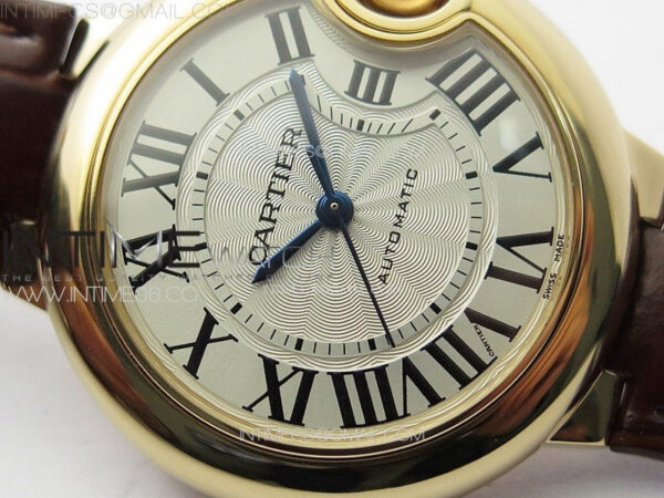 Ballon Bleu 33mm RG K3F 1:1 Best Edition White Textured Dial on Brown Leather Strap A076 - Image 7