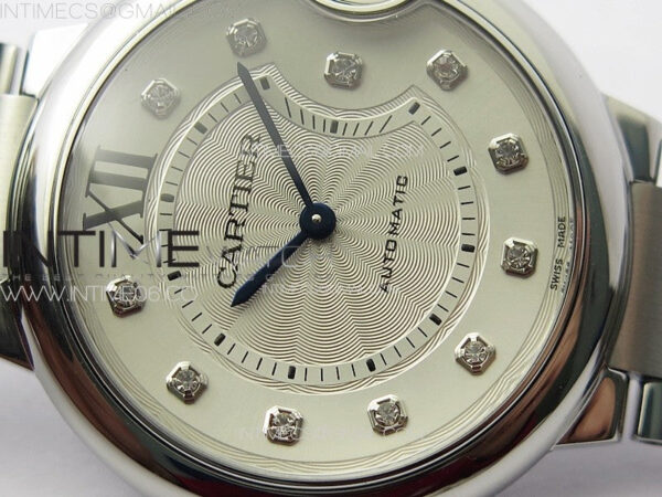 Ballon Bleu 36mm SS K3F 1:1 Best Edition White Textured Dia Markers Dial on SS Bracelet A076 - Image 7