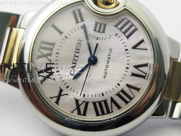 Ballon Bleu 33mm SS/RG K3F 1:1 Best Edition White MOP Dial on SS Bracelet A076 - Image 7