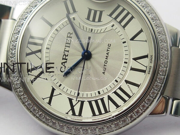 Ballon Bleu 36mm Diamons Bezel SS K3F 1:1 Best Edition White Textured Dial on SS Bracelet A076 - Image 7