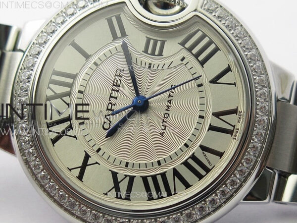 Ballon Bleu 33mm Diamonds Bezel SS K3F 1:1 Best Edition Ice Blue Dial on SS Bracelet A076 - Image 14