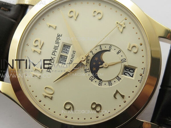 Annual Calendar Moonphase 5396 RG PPF 1:1 Best Edition Champagne Dial on Brown Leather Strap PPF324 - Image 7