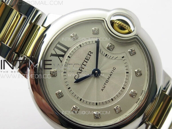 Ballon Bleu 33mm SS/YG K3F 1:1 Best Edition White Textured Dia Markers Dial on SS Bracelet A076 - Image 9