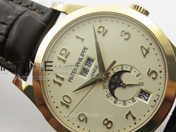 Annual Calendar Moonphase 5396 RG PPF 1:1 Best Edition Champagne Dial on Brown Leather Strap PPF324 - Image 8