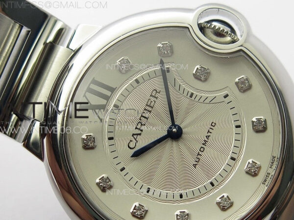 Ballon Bleu 36mm SS K3F 1:1 Best Edition White Textured Dia Markers Dial on SS Bracelet A076 - Image 8