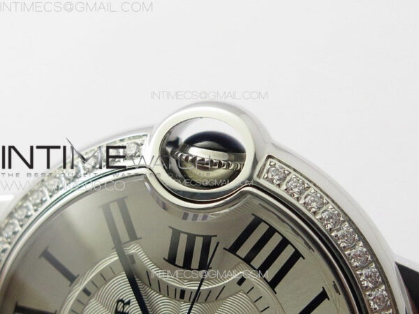 Ballon Bleu 36mm Diamons Bezel SS K3F 1:1 Best Edition White Textured Dial on SS Bracelet A076 - Image 9