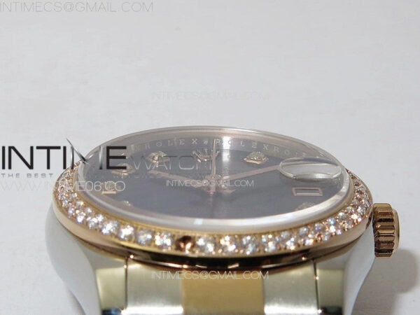 DateJust 31mm 72610 SS/Crystals Bezel APSF Best Edition Blue MOP Dial Crystals Markers on Oyster Bracelet A2824 - Image 9