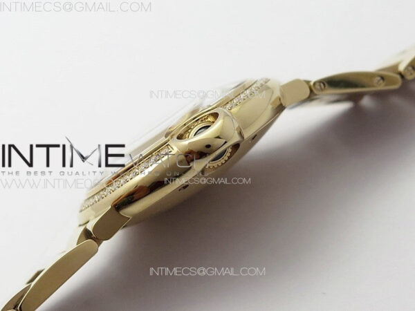 Ballon Bleu 36mm Diamonds Bezel RG K3F 1:1 Best Edition White Textured Dial on SS Bracelet A076 - Image 4
