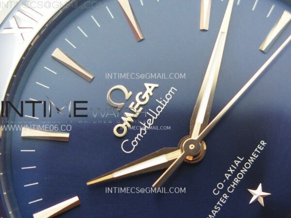 Constellation 41mm RG/Blue Ceramic Bezel VSF 1:1 Best Edition Blue Dial on Blue Gummy Strap A8900 - Image 7