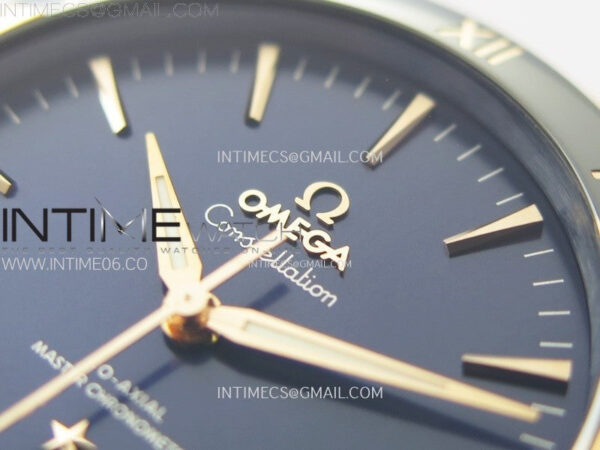 Constellation 41mm RG/Blue Ceramic Bezel VSF 1:1 Best Edition Blue Dial on Blue Gummy Strap A8900 - Image 8