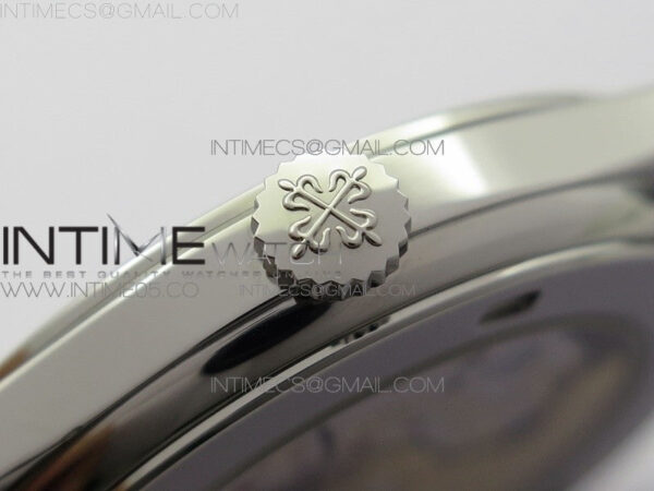 Calatrava 5296G SS ZF 1:1 Best Edition White Dial Blue Hands on Black Leather Strap 324CS - Image 10