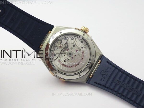Constellation 41mm RG/Blue Ceramic Bezel VSF 1:1 Best Edition Blue Dial on Blue Gummy Strap A8900 - Image 19