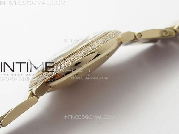 Ballon Bleu 36mm Double Diamonds Bezel RG K3F 1:1 Best Edition White Textured Dial on SS Bracelet A076 - Image 11