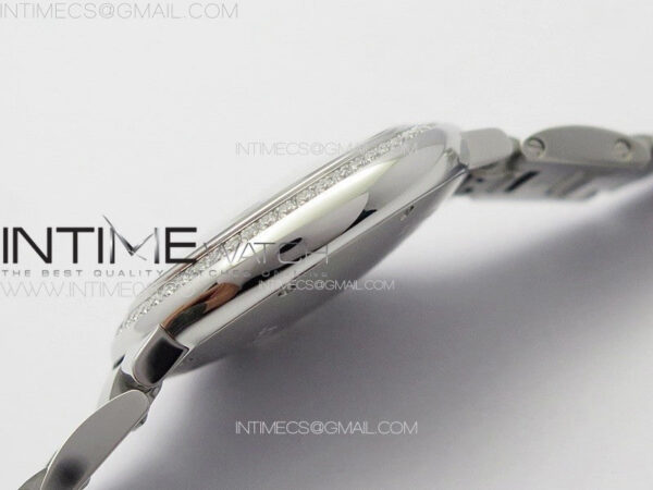 Ballon Bleu 33mm Diamonds Bezel SS K3F 1:1 Best Edition White Textured Dial on SS Bracelet A076 - Image 11