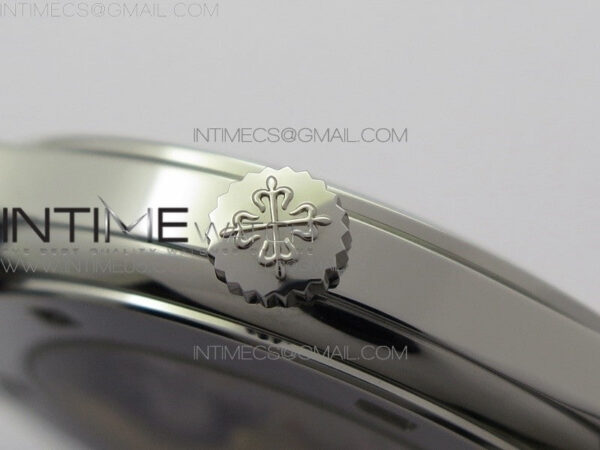 Calatrava 5296G SS ZF 1:1 Best Edition White Dial Blue Hands on Black Leather Strap 324CS - Image 11