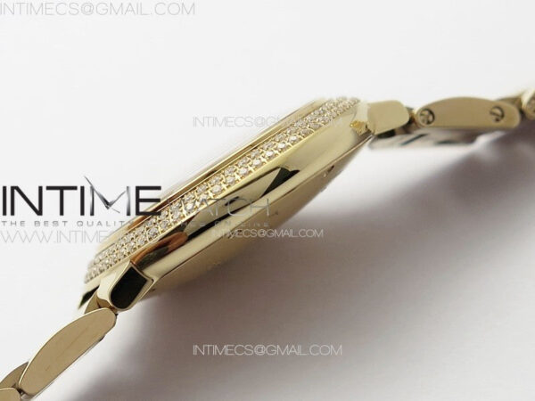 Ballon Bleu 33mm Double Diamonds Bezel RG K3F 1:1 Best Edition White Textured Dial on SS Bracelet A076 - Image 11