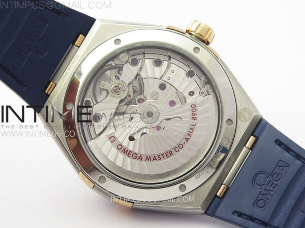 Constellation 41mm RG/Blue Ceramic Bezel VSF 1:1 Best Edition Blue Dial on Blue Gummy Strap A8900 - Image 20