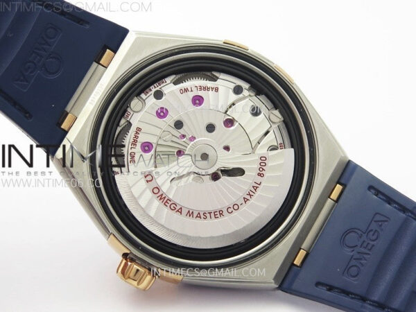 Constellation 41mm RG/Blue Ceramic Bezel VSF 1:1 Best Edition Blue Dial on Blue Gummy Strap A8900 - Image 22