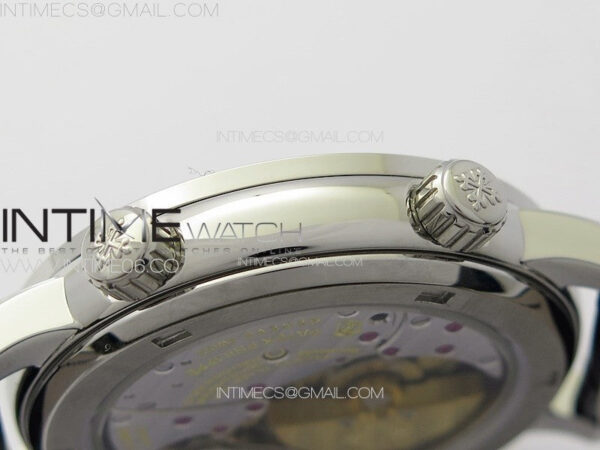 6104P Moon SS 3EF Best Edition Black Dial Green T Diamond Bezel on Black Leather Strap A240 - Image 9