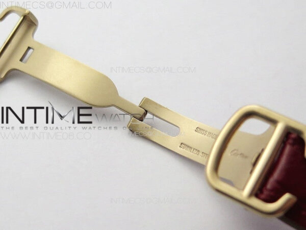 Ballon Bleu 33mm Diamonds Bezel RG K3F 1:1 Best Edition White Dial on Red Leather Strap A076 - Image 13