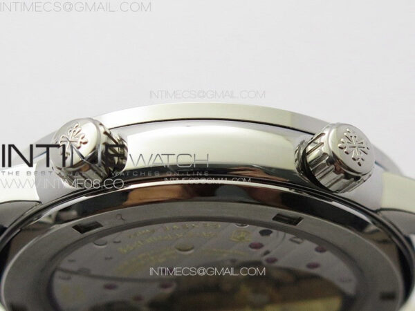 6104P Moon SS 3EF Best Edition Black Dial Red T Diamond Bezel on Black Leather Strap A240 - Image 9