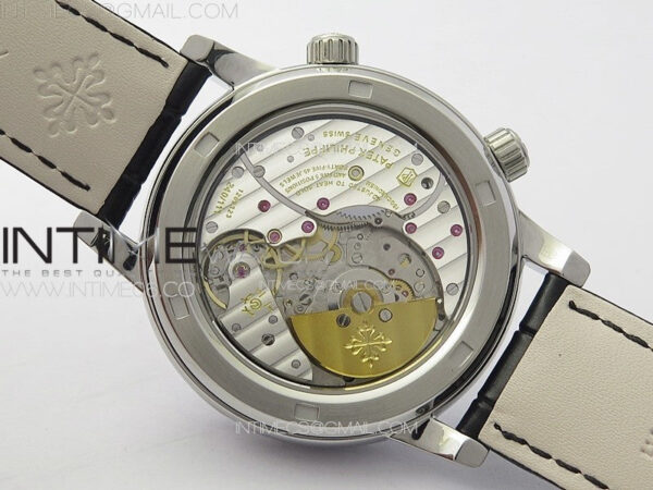 6104P Moon SS 3EF Best Edition Black Dial Red T Diamond Bezel on Black Leather Strap A240 - Image 17
