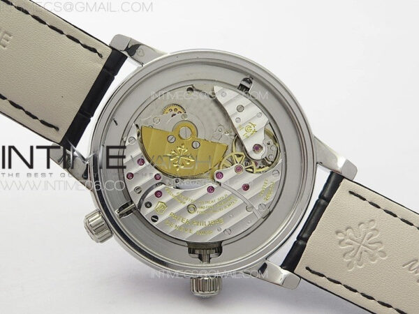 6104P Moon SS 3EF Best Edition Black Dial Red T Diamond Bezel on Black Leather Strap A240 - Image 18