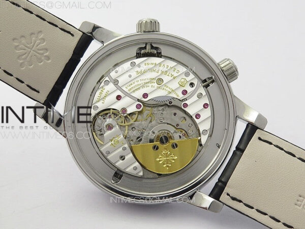 6104P Moon SS 3EF Best Edition Black Dial Red T Diamond Bezel on Black Leather Strap A240 - Image 19
