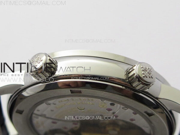 6104P Moon SS 3EF Best Edition Blue Dial Green T Diamond Bezel on Blue Leather Strap A240 - Image 9