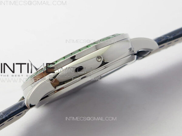 6104P Moon SS 3EF Best Edition Blue Dial Green T Diamond Bezel on Blue Leather Strap A240 - Image 10
