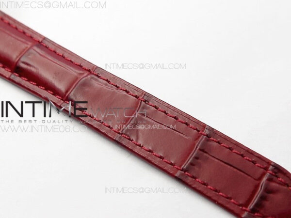 Ballon Bleu 33mm Diamonds Bezel RG K3F 1:1 Best Edition White Dial on Red Leather Strap A076 - Image 15