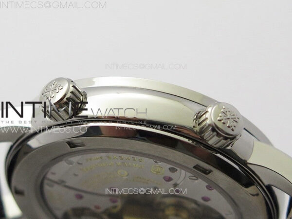 6104P Moon SS 3EF Best Edition Blue Dial Red T Diamond Bezel on Blue Leather Strap A240 - Image 9