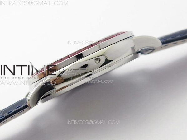 6104P Moon SS 3EF Best Edition Blue Dial Red T Diamond Bezel on Blue Leather Strap A240 - Image 10