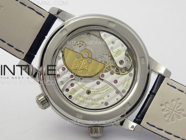 6104P Moon SS 3EF Best Edition Blue Dial Red T Diamond Bezel on Blue Leather Strap A240 - Image 20