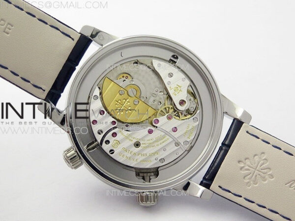 6104P Moon SS 3EF Best Edition Blue Dial Red T Diamond Bezel on Blue Leather Strap A240 - Image 21