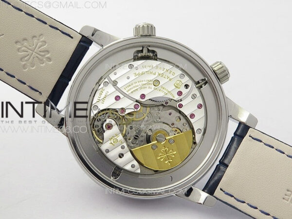 6104P Moon SS 3EF Best Edition Blue Dial Red T Diamond Bezel on Blue Leather Strap A240 - Image 22